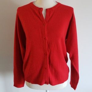 NY & Co. Red Button-Down Cardigan